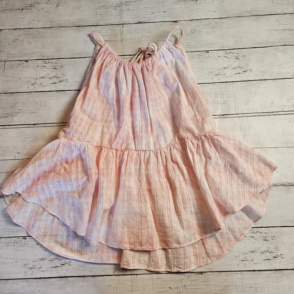 Pink Lily Womens M Pink‎ Striped Cotton Gauze Halter Babydoll Top Coastal Resort